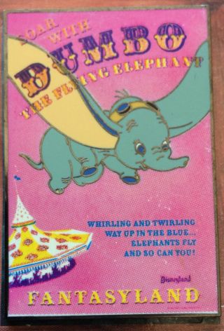 Disney Dlr - Framed Attraction Poster Fantasyland Dumbo Flying Elephant Pin