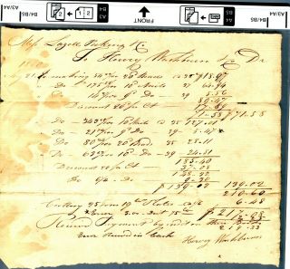 1820 Document Receipt For Making Of Nails Brads Iron Plat Lazell Perkins B12