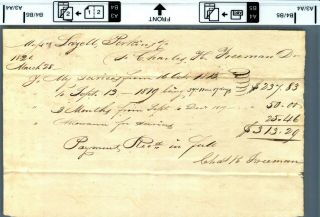 1820 Document Receipt For Services Rendered Freeman Lazell Perkins B12