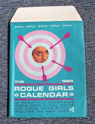 1965 Rogue Girls Pin - Up Fold - Out Calendar W/ Package Envelope Pouch