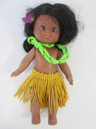 Vintage Hawaiian Hula Girl Doll 6.  5 " Plastic (grass Skirt Dancer Toy Hawaii)