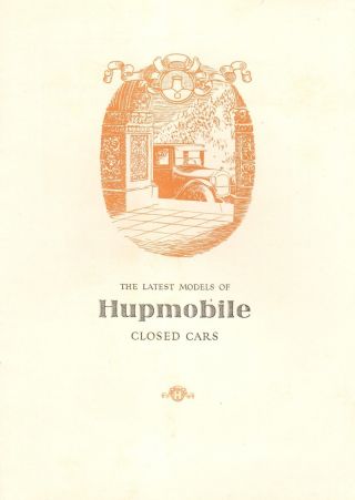 1923 Hupmobile Closed Car Fold Out Brochure Vintage