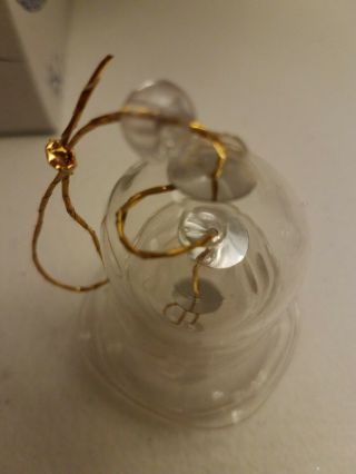 Vintage Christmas Tree Ornament GLASS BELLS 3 Tier Graduated Chimes Box Taiwan 3