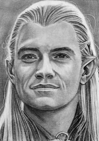 Aceo Sketch Card Lord Of The Rings Orlando Bloom Legolas Elf