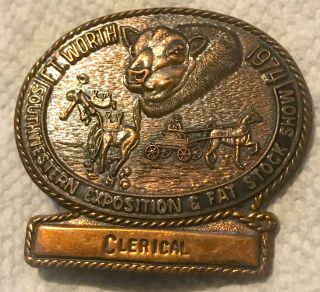Badge / Pin Fort Worth Texas Southwestern Exposition & Fat Stock Show Rodeo 1974