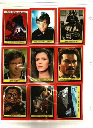 1983topps Star Wars Return Of The Jedi Series 1 Complete Set Of 132 Cards Ex.  - Nm