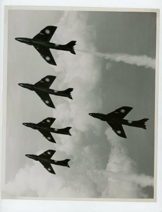 Photograph Of Hawker Hunter Formation Black Arrows 111 Sqn - Farnborough 1959