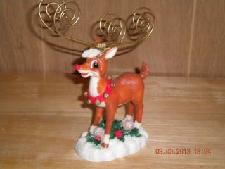 Rudolph Reindeer Figurine Photo Holder Holds 6 Photos—by Jcpenney