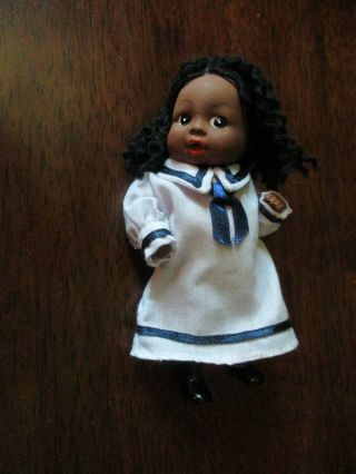 6 " Vintage Miniature Bisque African America Baby Doll Jointed Chubby