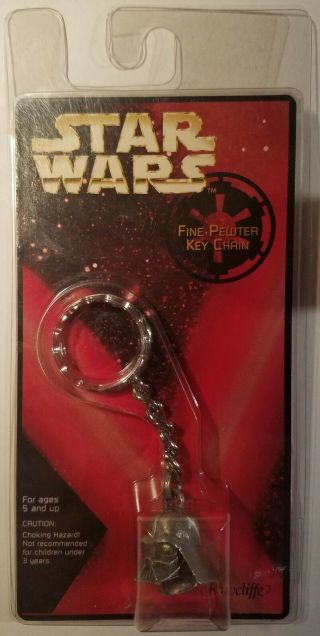 Star Wars 1997 Darth Vader Helmet Keychain Rawcliffe Fine Pewter In Package