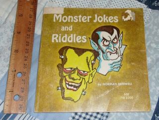 Vintage Halloween Monster Jokes And Riddles Softcover Book Norman Bridwell 1972