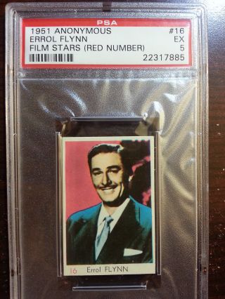 1951 Anonymous Film Stars (red Number) 16 Errol Flynn Robin Hood Psa 5 Rare
