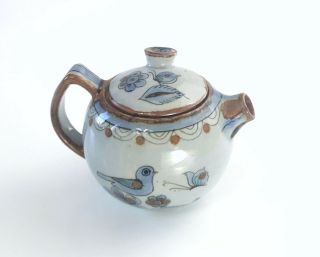 EL PALOMAR Pottery,  Blue Birds Butterflies Teapot,  Ken Edwards Collectible - SM 2