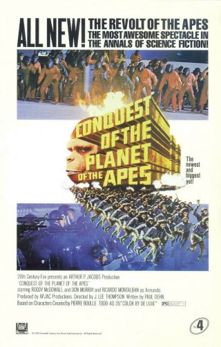 PLANET OF THE APES 1999 20TH CENTURY LIMITED EDITION SET OF 5 POSTER PRINTS 4