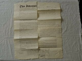 Antique 1834 Indenture Mortgage Document Philadelphia,  Pa Steinrook & Scheerer