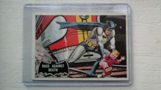 Vintage 1966 Topps Batman Black Bat Card 53 " Race Against Death "