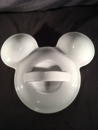 EUC Disney Parks Mickey Mouse Ceramic Baking Dish W/ Lid Casserole White NWOT 2