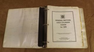 Gm Lock Cylinder Code Book 1978 - 1994 Buick/pontiac,  Chevrolet Locksmith Binder