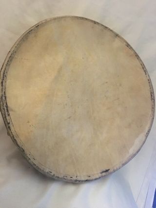 Hand Made 21 1/2 21.  5 " Native American Raw Hide Drum Cover