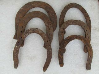 6 Clydesdale Draft Horse Size Hand Forged Lucky Horseshoe Southwestern Decor