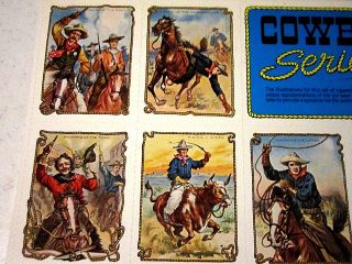 14 Cowboy Series Hassan Cigarette Trading Cards Uncut Sheet Nostalgia Press Repr 3