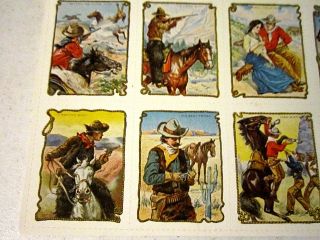 14 Cowboy Series Hassan Cigarette Trading Cards Uncut Sheet Nostalgia Press Repr 4