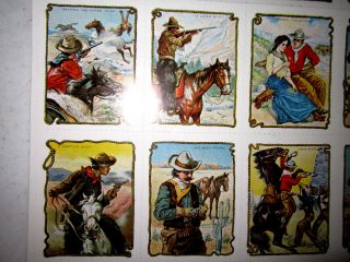 14 Cowboy Series Hassan Cigarette Trading Cards Uncut Sheet Nostalgia Press Repr 5