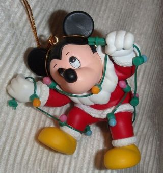 Grolier Christmas Magic Disney Ornament Mickey Mouse With Christmas Lights