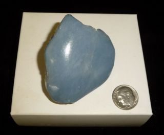 Dino: Angelite Crystal Polished Nodule - 92 G - Lapidary Rough Or Display