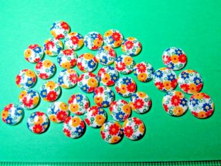 (35) 5 - 5/8 " &30 - 1/2 " Multi - Color Floral Plastic Flatback Craft Embellishment (x987)