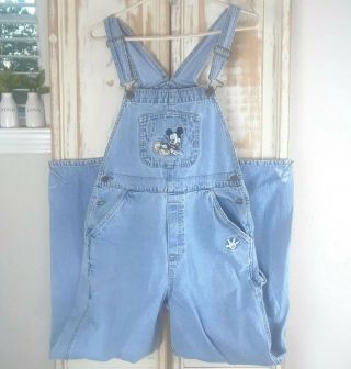 Vtg Mickey Mouse Disney Store Jumpsuit Overalls Xs Small