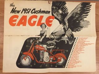Vintage 1951 Cushman Eagle Motor Scooter Advertising Brochure
