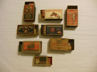 Eight Vintage Safety Match Boxes 2 1/4 