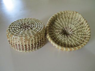 AUTHENTIC GULLAH CHARLESTON SWEETGRASS DOME BASKET WITH LID 3
