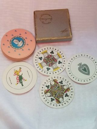 Vintage Playing Cards Discus Round Antique 1930s