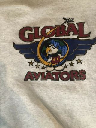 Vintage Disney Mickey & Co.  Global Aviation WVarsity Jacket Gray Navy Size Large 3