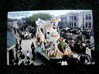 Orleans Antique Mardi Gras Postcard.  Ca 1910.  Kings Float.