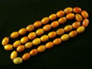 28 Inches Lovely Chinese Old Jade Beads Prayer Necklace R021