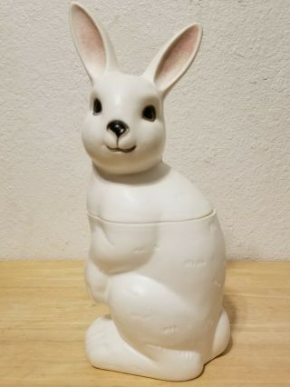 Vintage 1950s Easter Bunny/rabbit Plastic Blow Mold Candy Container 11 "