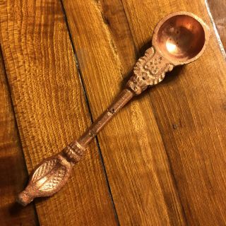Rare Old Hindu Indian Shiva Spoon From Temple Snake Amulet Magic Copper