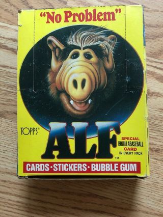 1987 Topps Alf Tv Show Series 1 Trading Cards Full Box Of 48 Wax Packs.