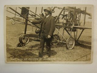 Postcard,  Samuel F.  Cody & Cody Flyer At Harrogate,  1911 (army Aeroplane No.  1)