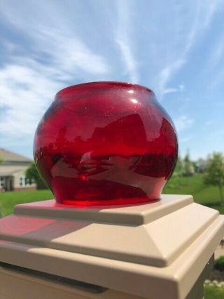 Antique The Adams & Westlake Railroad Kerosene Lantern Red Globe Glass 5