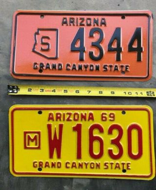 1969 Arizona State & 1966 Municipal Government License Plates