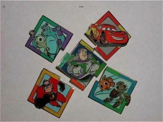 Disney Pin Set Pixar Mystery Machine Puzzle Buzz Nemo Monsters Cars Mr.  Incredib