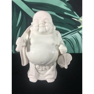 Vintage Asian White Buddha Statue Figurine Oriental Buddhism Decorama