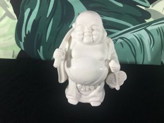 Vintage Asian White Buddha Statue Figurine Oriental Buddhism Decorama 2