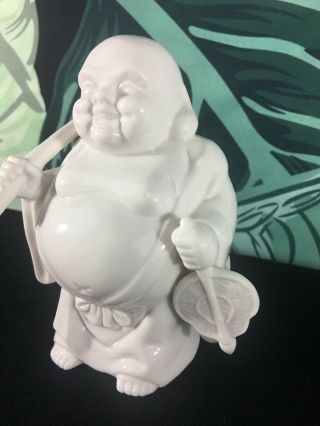 Vintage Asian White Buddha Statue Figurine Oriental Buddhism Decorama 5