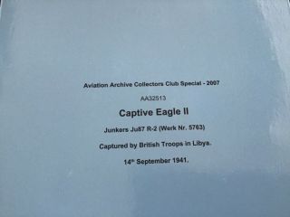 Junkers Ju87 R - 2 Captive Eagle 11 Corgi Aa32513 1/72 Sc Limited Edition