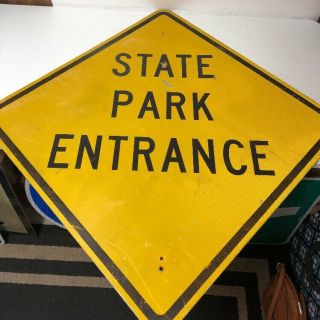 Huge Authentic Retired Texas “state Park Entrance” Highway Sign Man Cave